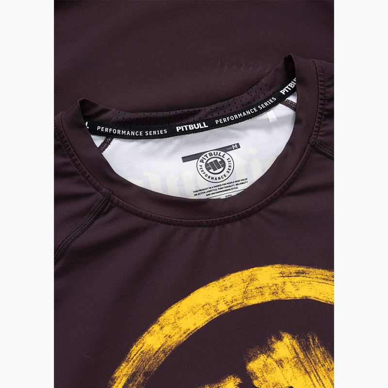 Pánske tričko Pitbull Rashguard Logo Palms brown 5