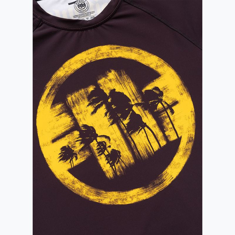 Pánske tričko Pitbull Rashguard Logo Palms brown 6