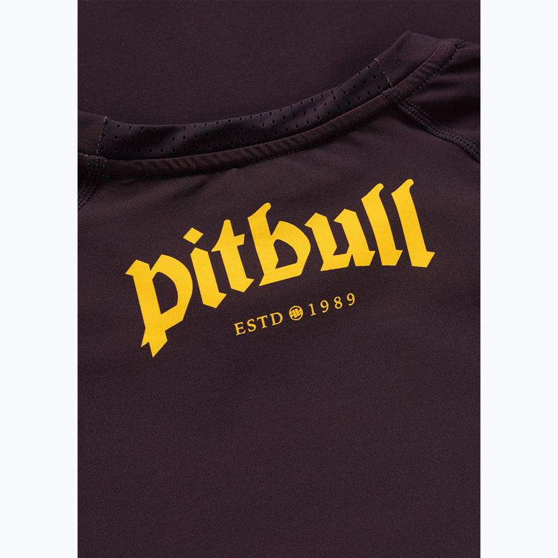 Pánske tričko Pitbull Rashguard Logo Palms brown 7