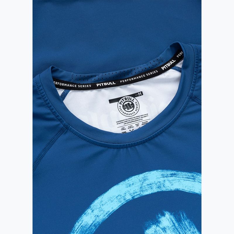 Pánske tričko Pitbull Rashguard Logo Palms blue 5