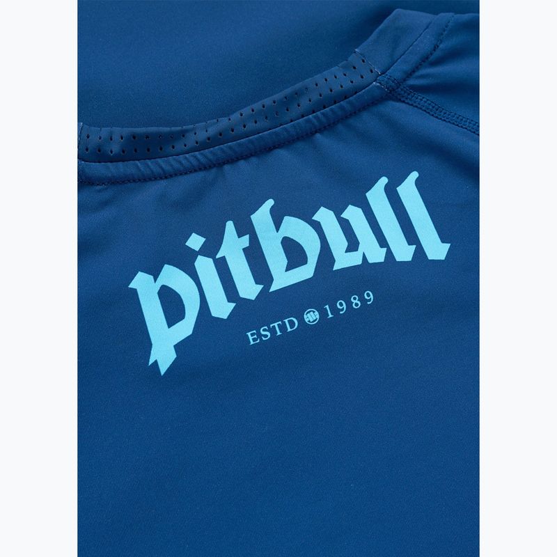 Pánske tričko Pitbull Rashguard Logo Palms blue 7