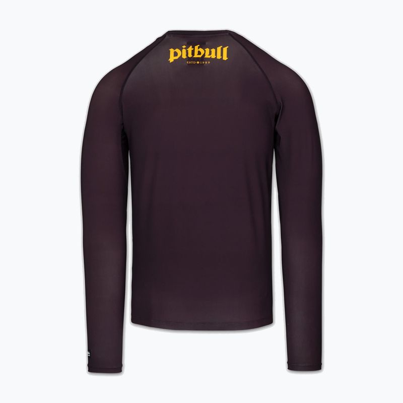 Pánsky rashguard s dlhým rukávom Pitbull Rashguard Logo Palms brown 4