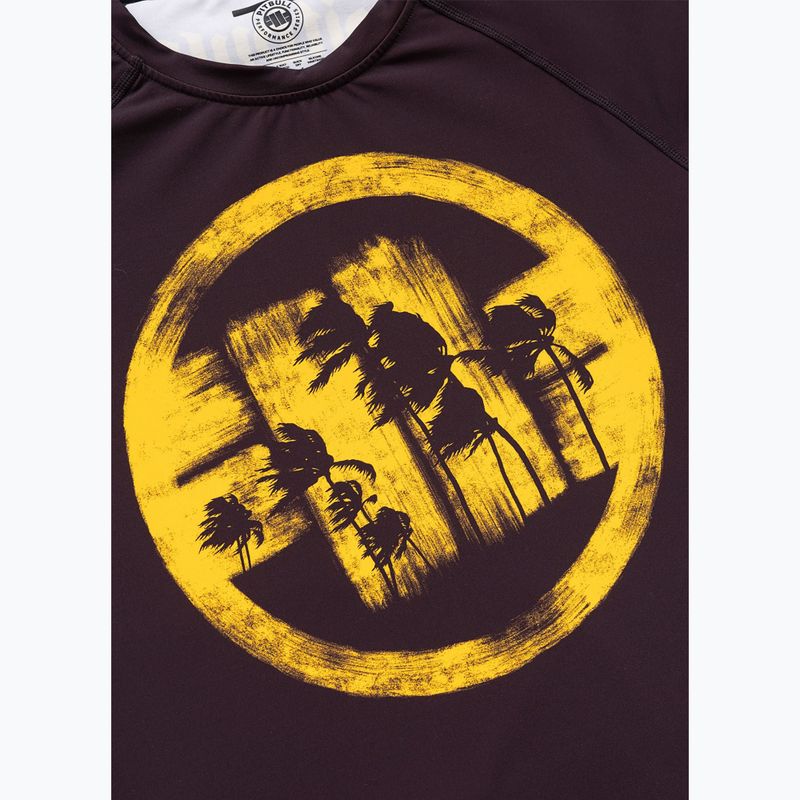 Pánsky rashguard s dlhým rukávom Pitbull Rashguard Logo Palms brown 6