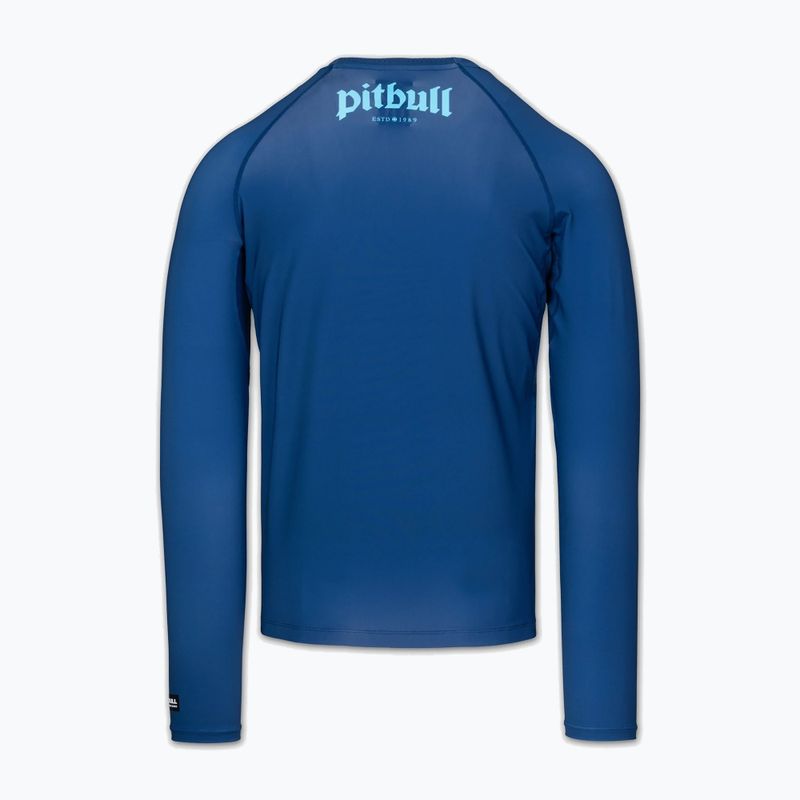 Pánsky rashguard s dlhým rukávom Pitbull Rashguard Logo Palms blue 4