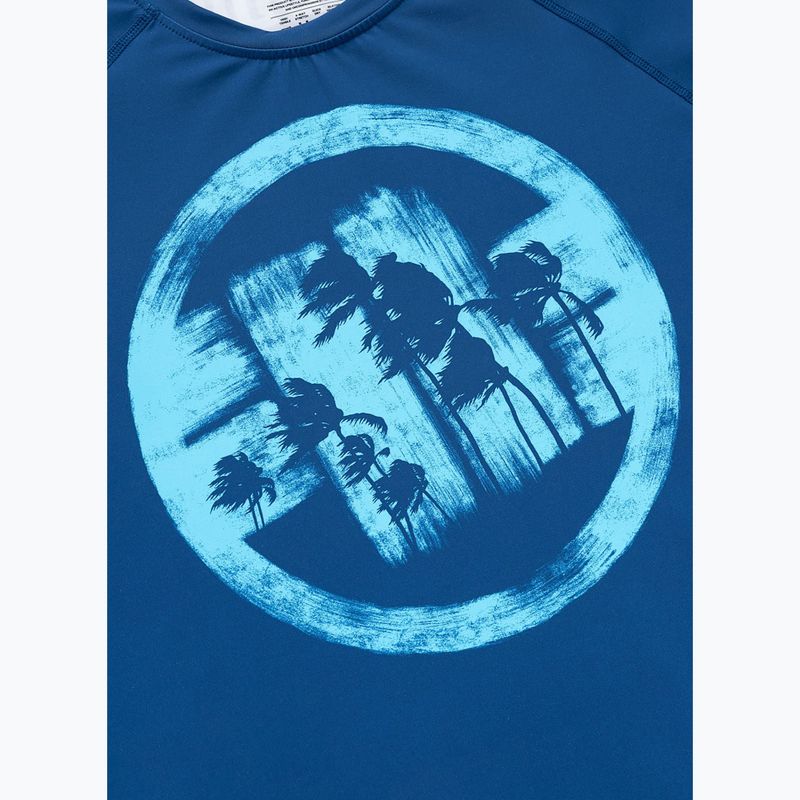 Pánsky rashguard s dlhým rukávom Pitbull Rashguard Logo Palms blue 6