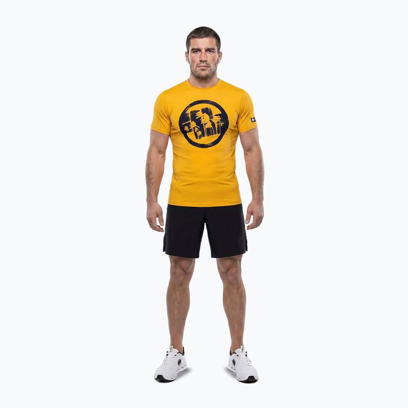 Pánske tričko Pitbull Palms mesh yellow logo 2