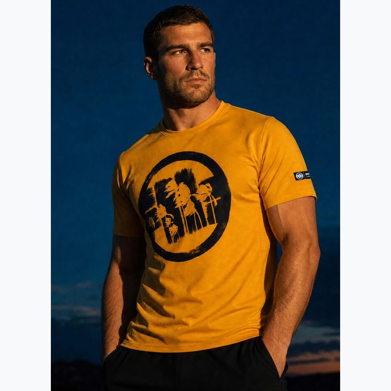 Pánske tričko Pitbull Palms mesh yellow logo 11