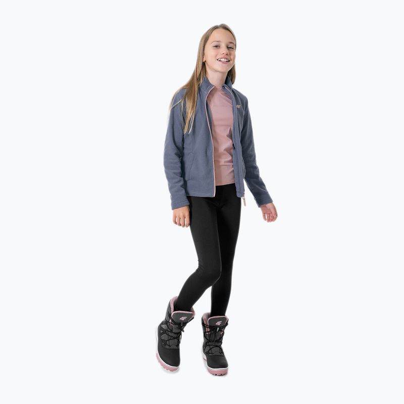Detská fleecová mikina 4F sivá HJZ22-JPLD001 7
