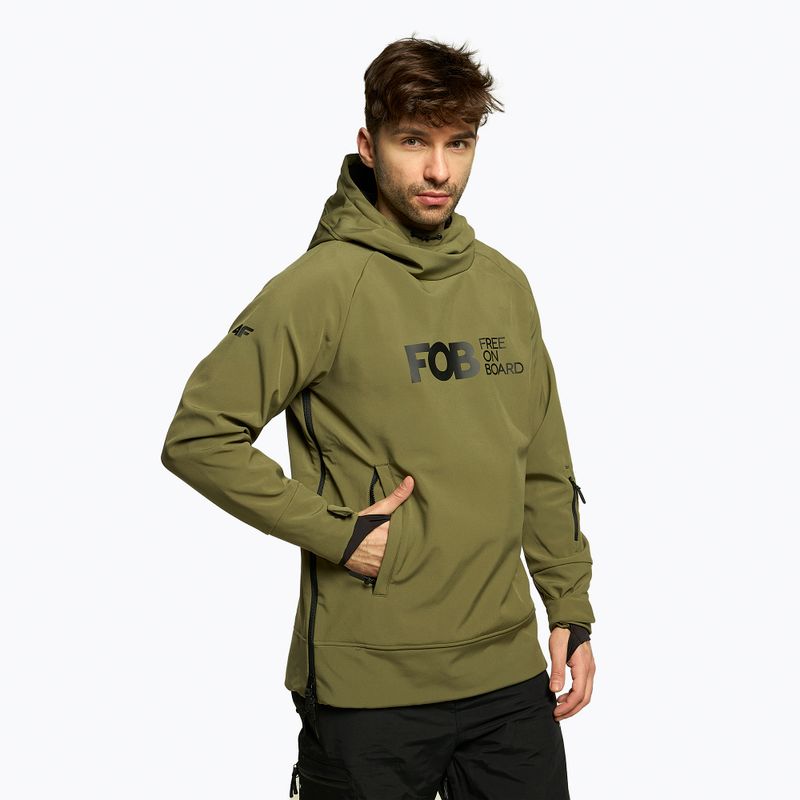 Pánska snowboardová bunda 4F khaki H4Z22-SFM001F