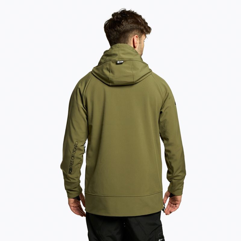 Pánska snowboardová bunda 4F khaki H4Z22-SFM001F 3