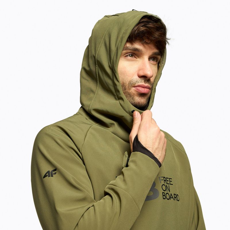 Pánska snowboardová bunda 4F khaki H4Z22-SFM001F 4