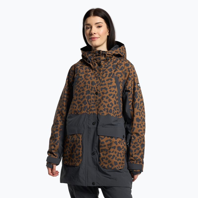 Dámska snowboardová bunda 4F hnedá H4Z22-KUDS002
