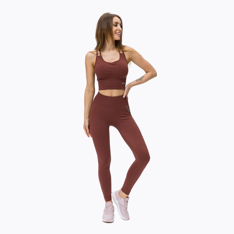 Dámske bezšvové tréningové legíny STRONG POINT Shape & Comfort Push Up hnedé 1119 2