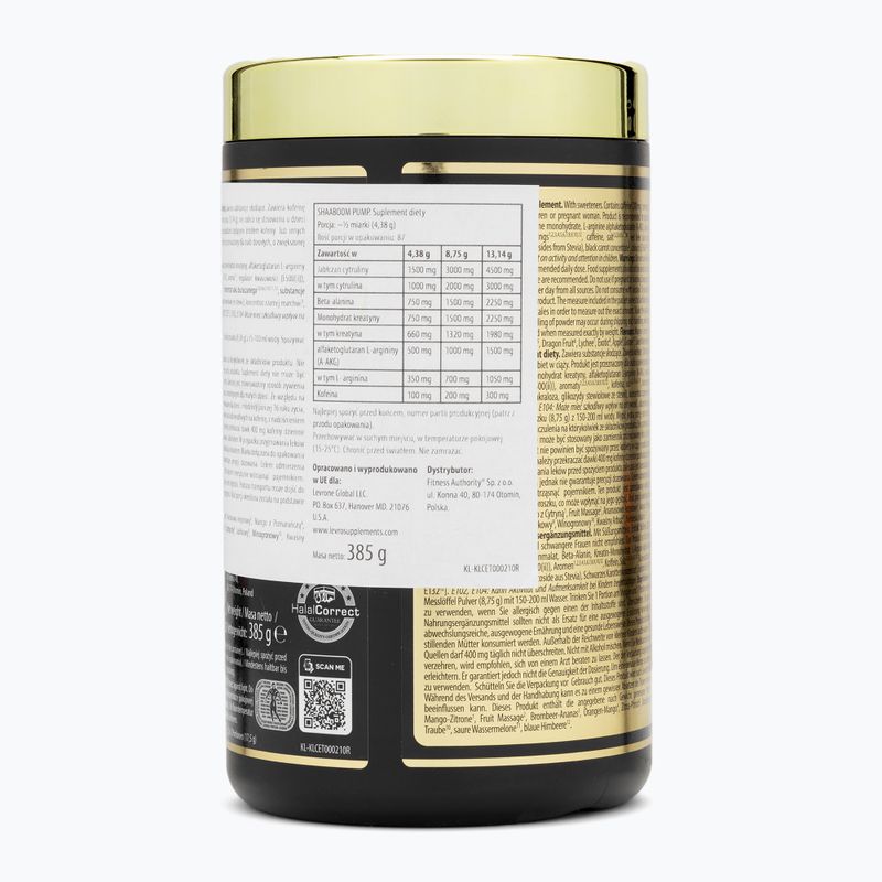 Fitness Authority pred tréningom Fitness Levrone Shaaboom Pump 385 g exotický 2