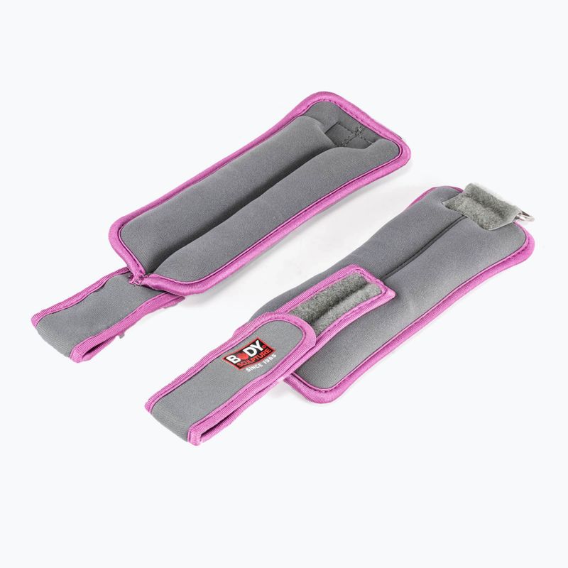 Závažia na zápästia Body Sculpture Bb 2700Uepk 2 x 0,5 kg grey/pink 3