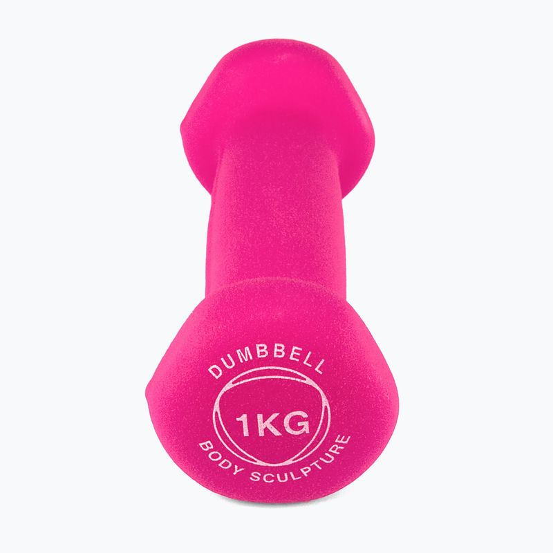Gumovaná činka Body Sculpture BW 513 z PVC 1 kg pink 3