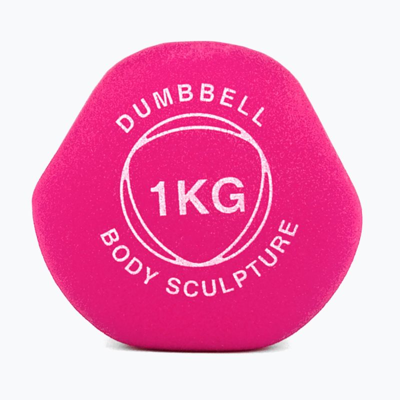 Gumovaná činka Body Sculpture BW 513 z PVC 1 kg pink 4