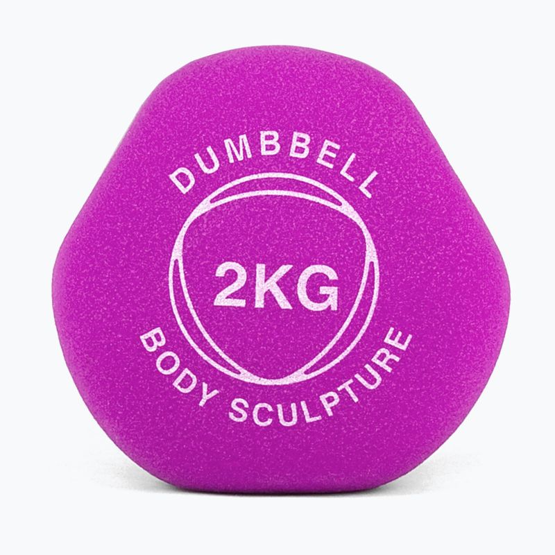 Gumovaná činka Body Sculpture BW 513 z PVC 2 kg purple 4