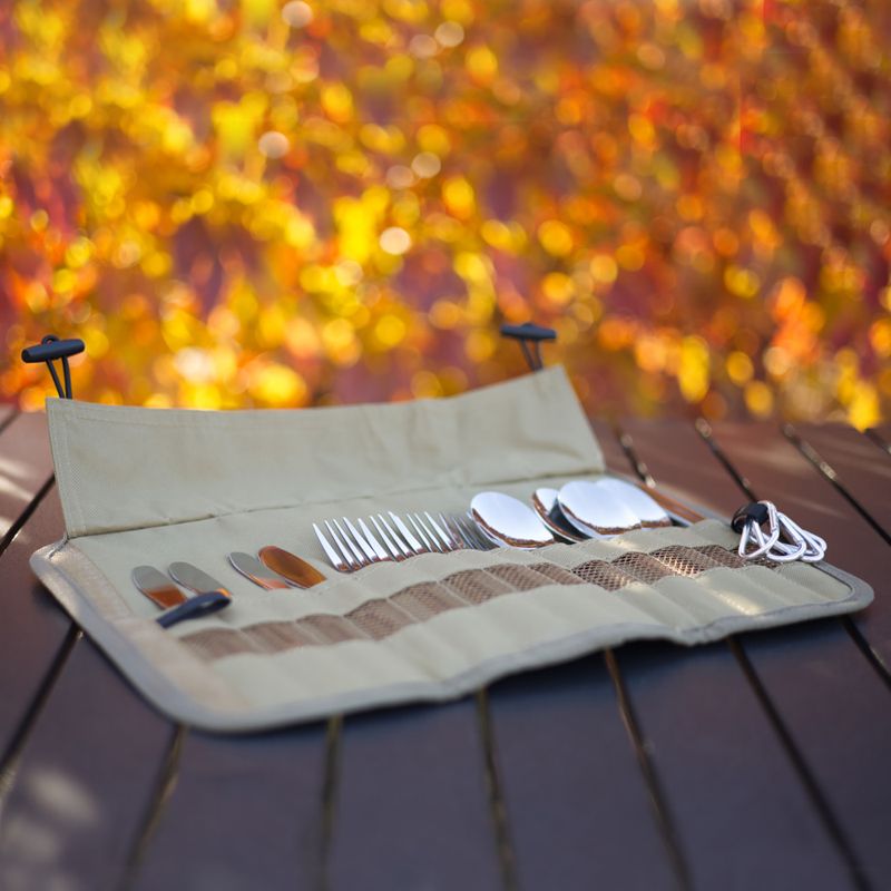 Súprava príborov OFFLANDER Camping Cutlery Set with Case green 9