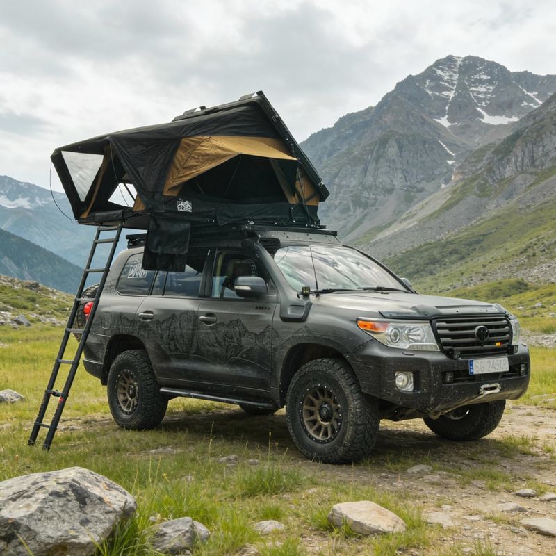 Strešný stan pre 3 osoby OFFLANDER Fold E 150 brown/black 9