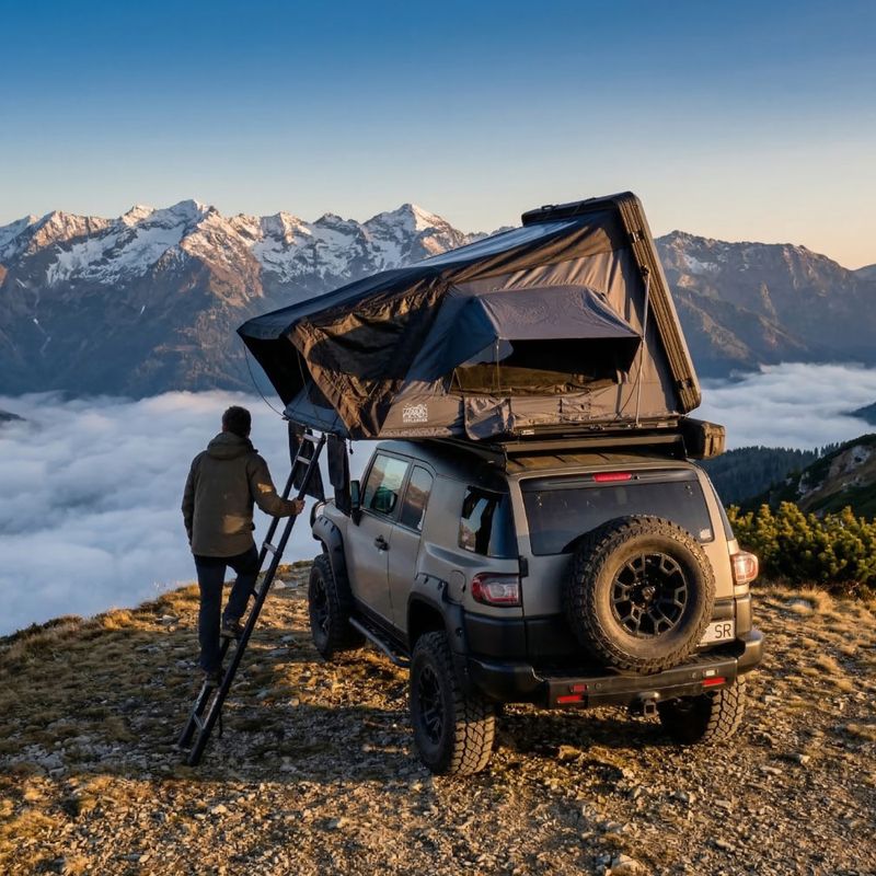 Strešný stan pre 2 osoby OFFLANDER Fold Y 190 black 9