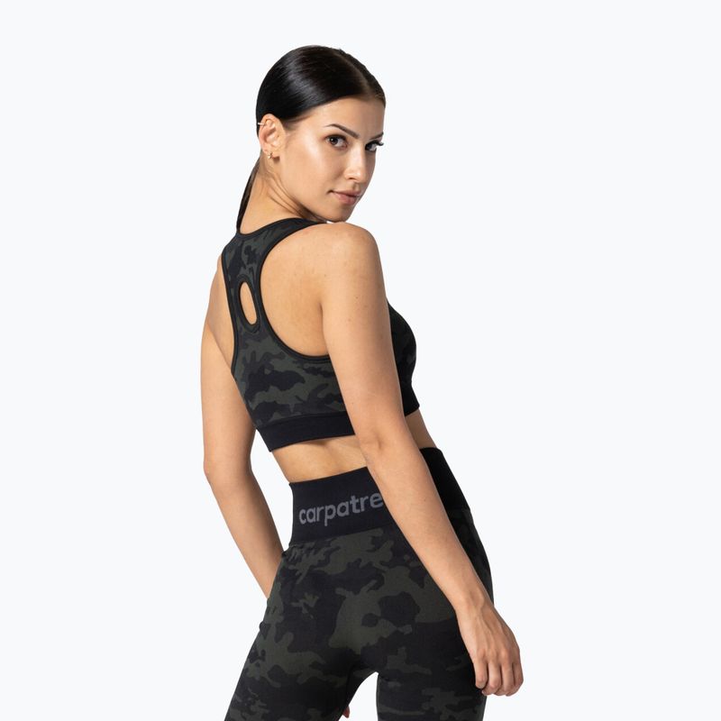 Fitness Carpatree Camo Bezšvová zelená podprsenka 2