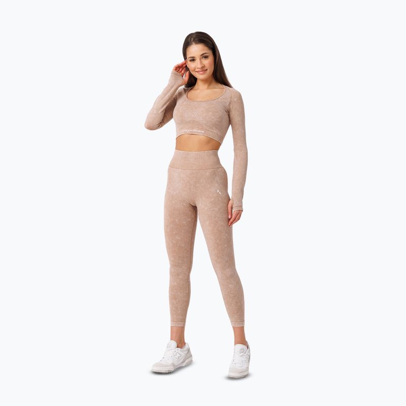 Dámske tréningové tričko s dlhým rukávom Carpatree Yasmine Seamless beige stone wash 2