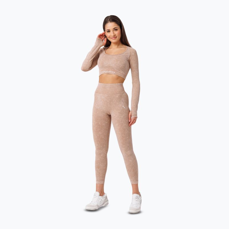 Dámske tréningové legíny Carpatree Yasmine Seamless beige stone wash 2