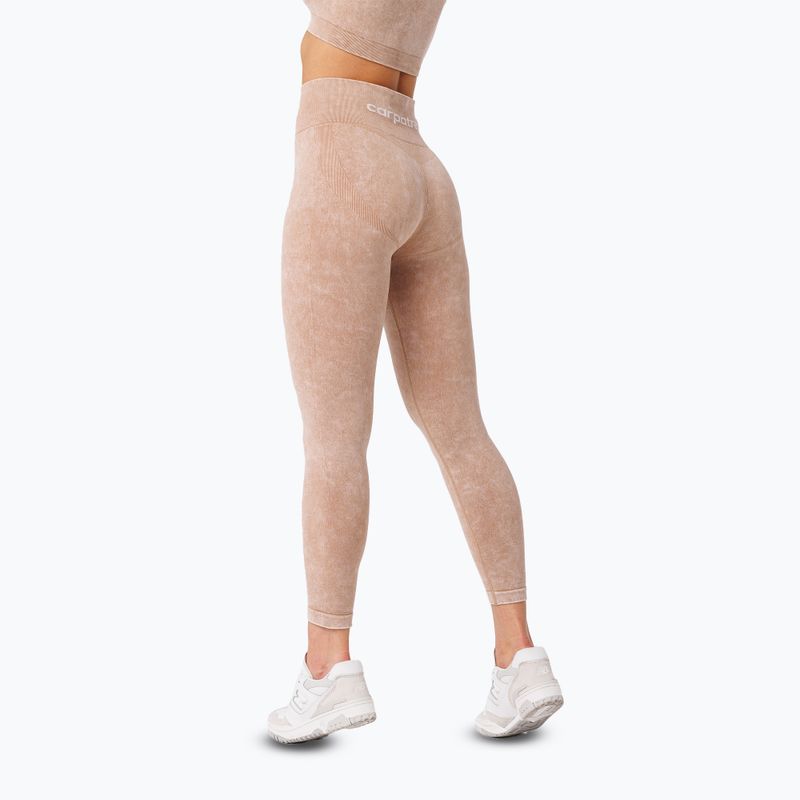 Dámske tréningové legíny Carpatree Yasmine Seamless beige stone wash 3