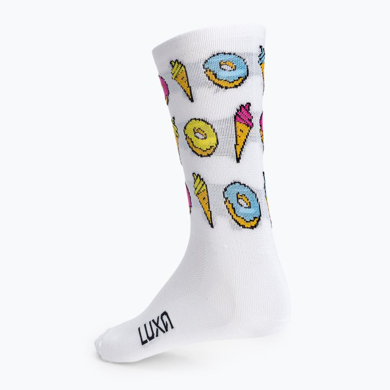 LUXA Donuts cyklistické ponožky biele LUAMSDS 3