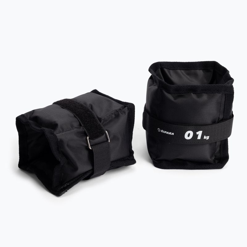 Záťaž na členok a zápästie Gipara 2 x 1 kg čierna 3018
