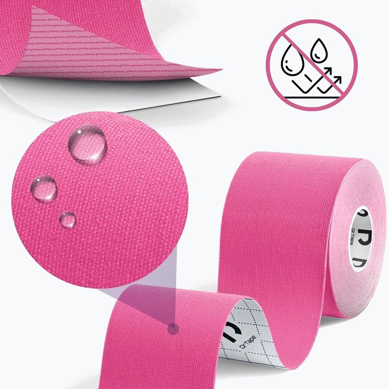 Taśma do kinesiotapingu DrTape Kinesiology Tape różowy 3