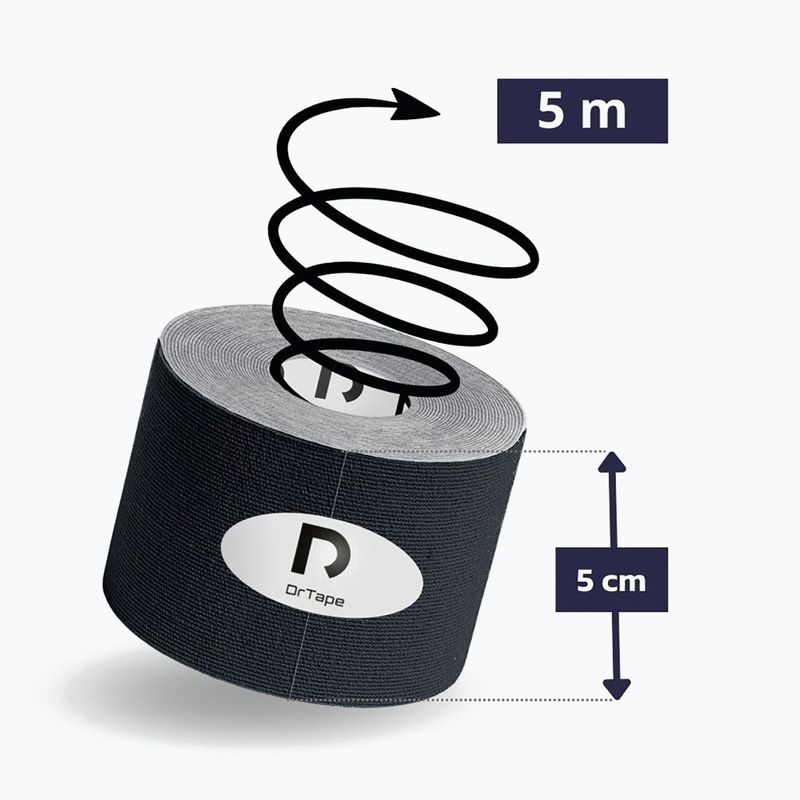Taśma do kinesiotapingu DrTape Kinesiology Tape czarny 2