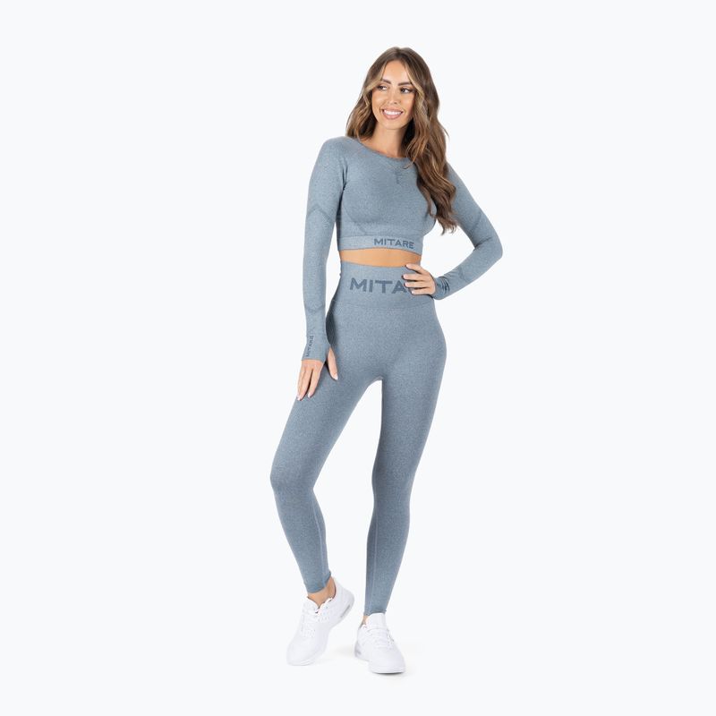 Dámsky tréningový top s dlhým rukávom MITARE Push Up Max Crop Top blue K084 2