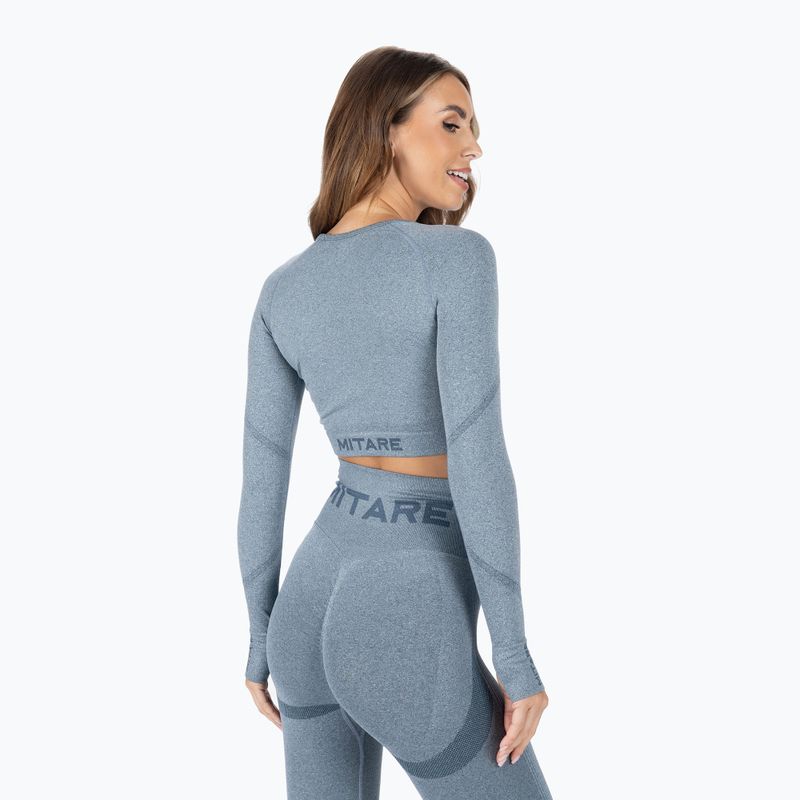 Dámsky tréningový top s dlhým rukávom MITARE Push Up Max Crop Top blue K084 3
