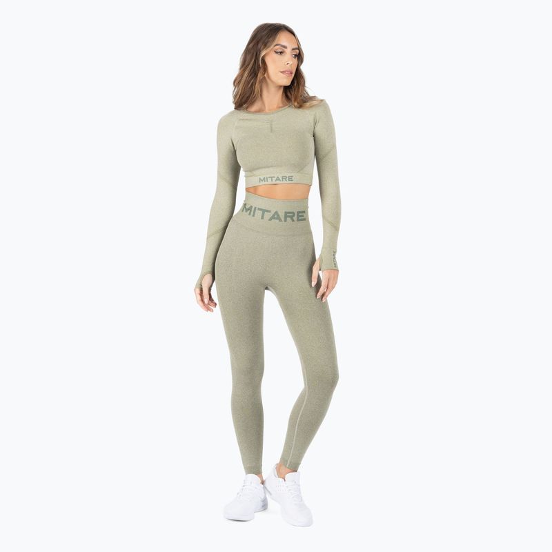 Dámsky tréningový top s dlhým rukávom MITARE Push Up Max Crop Top green K084 2