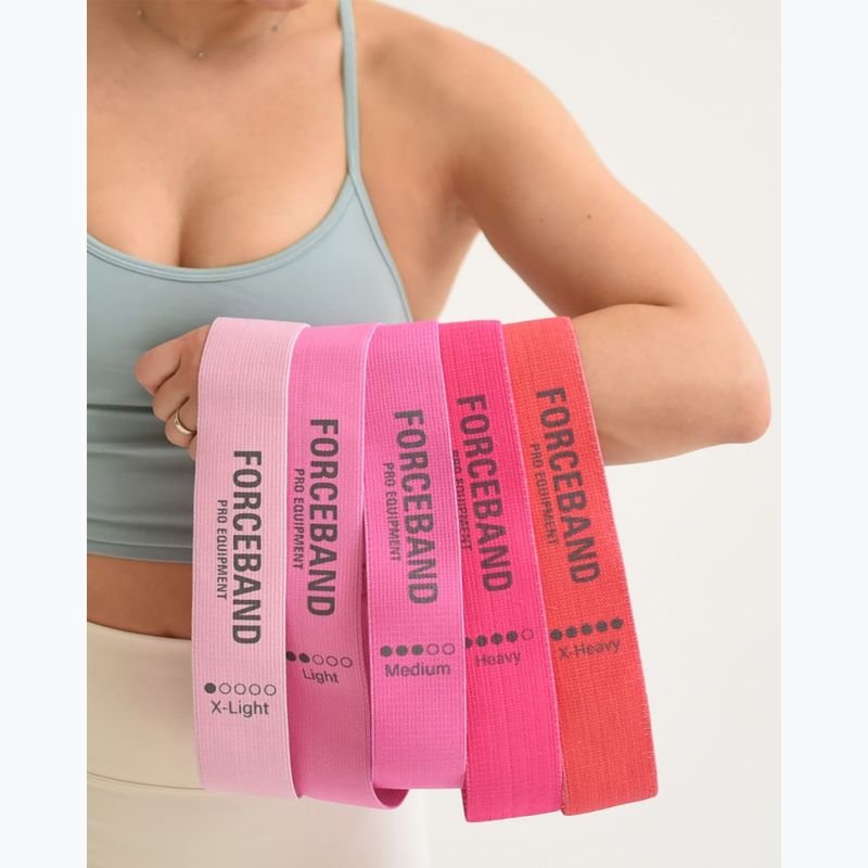 Sada cvičebných pásov FORCEBAND Mini Band 5 szt. + E-BOOK pink 5