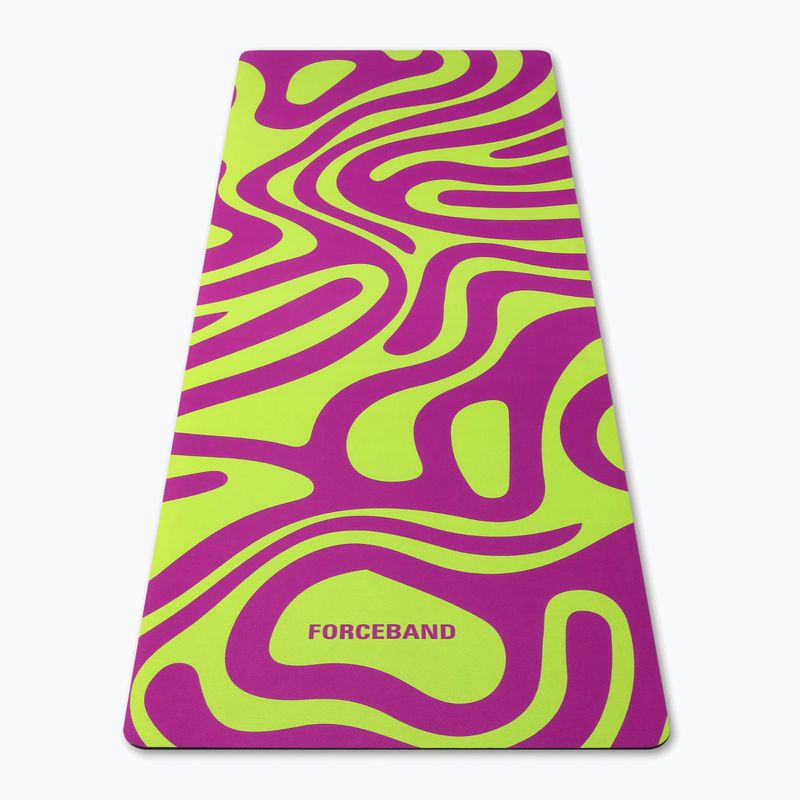Podložka na jogu/fitness ORCEBAND Abstract Violet 4 mm violet/lime 2