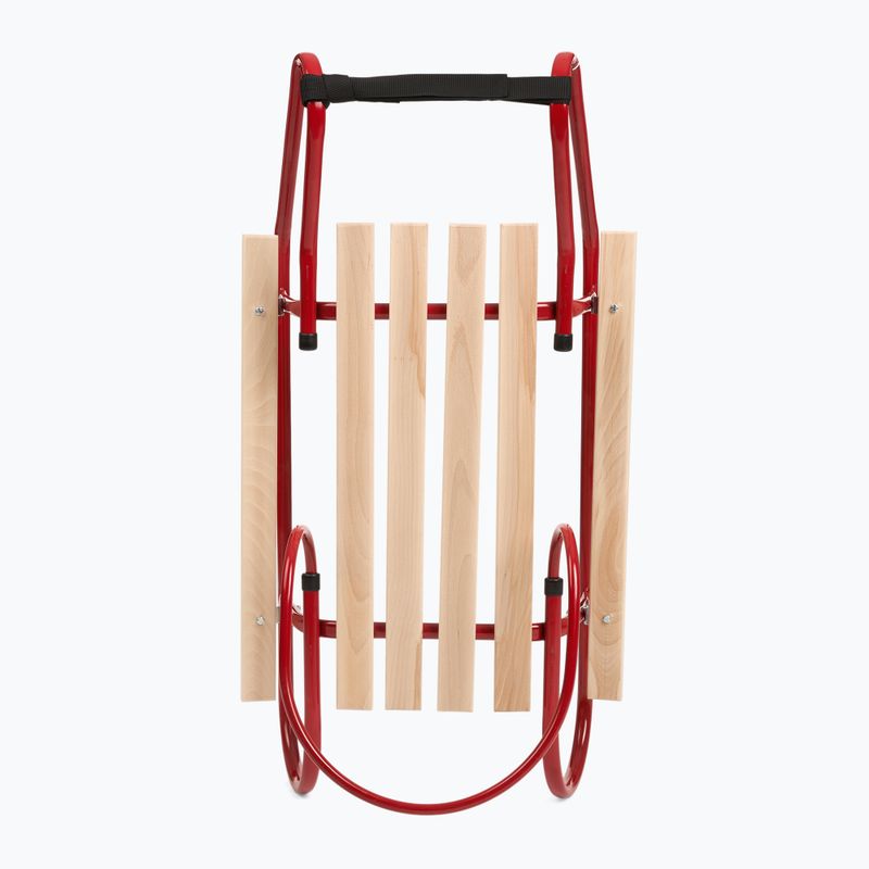 Kovové sánky HUMBAKAs operadlom a opierkami na nohy red 4