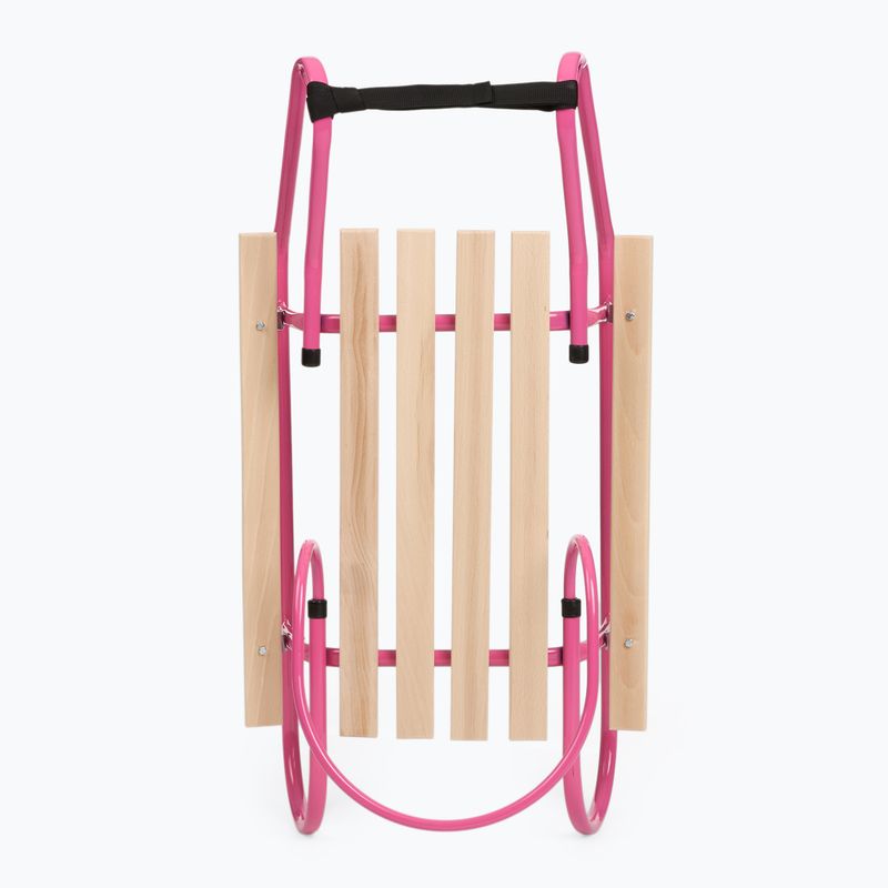 Sánky kovové HUMBAKA with backrest and footrests pink 4