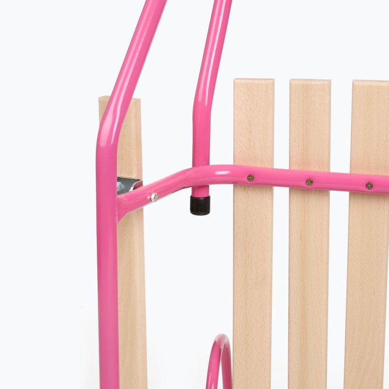 Kovové sánky HUMBAKAs operadlom a opierkami na nohy pink 6