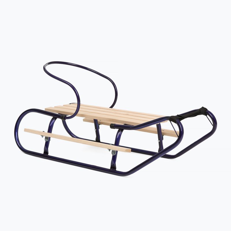 Sánky kovové HUMBAKA with backrest and footrests navy blue 2