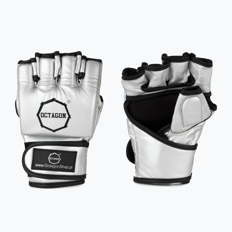 Oktagon MMA grapplingové rukavice strieborné 3