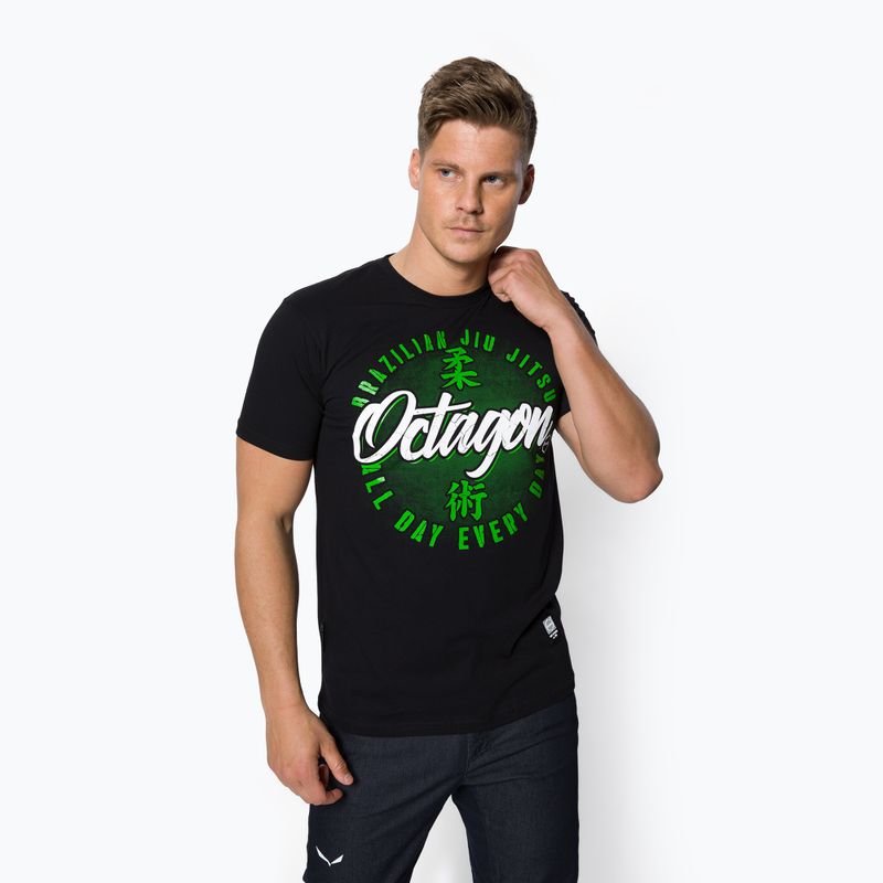 Oktagon Brazílske Jiu Jitsu pánske tričko čierne