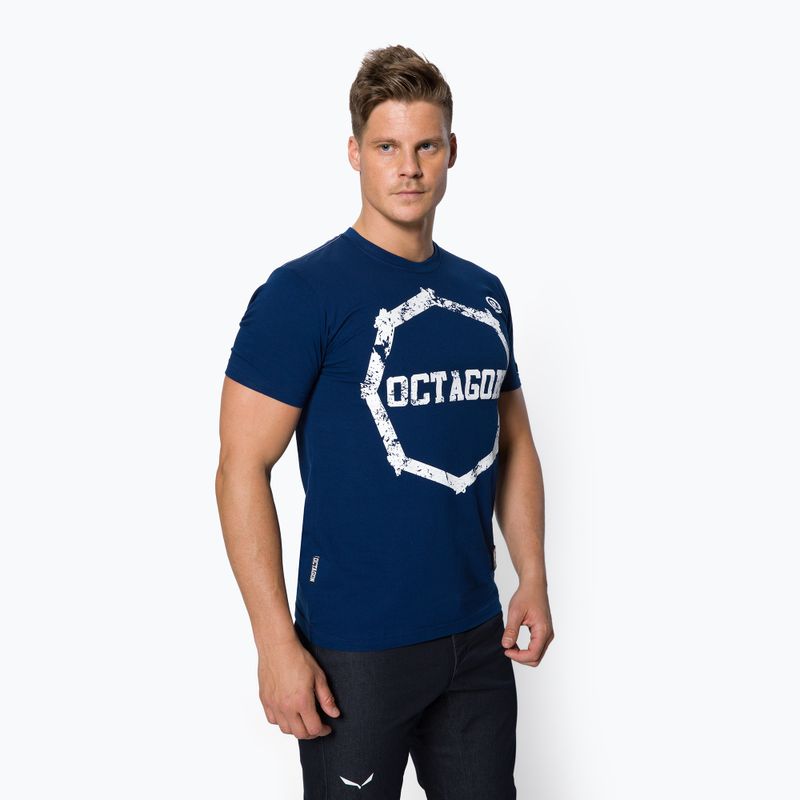 Oktagon Logo Smash modré pánske tričko