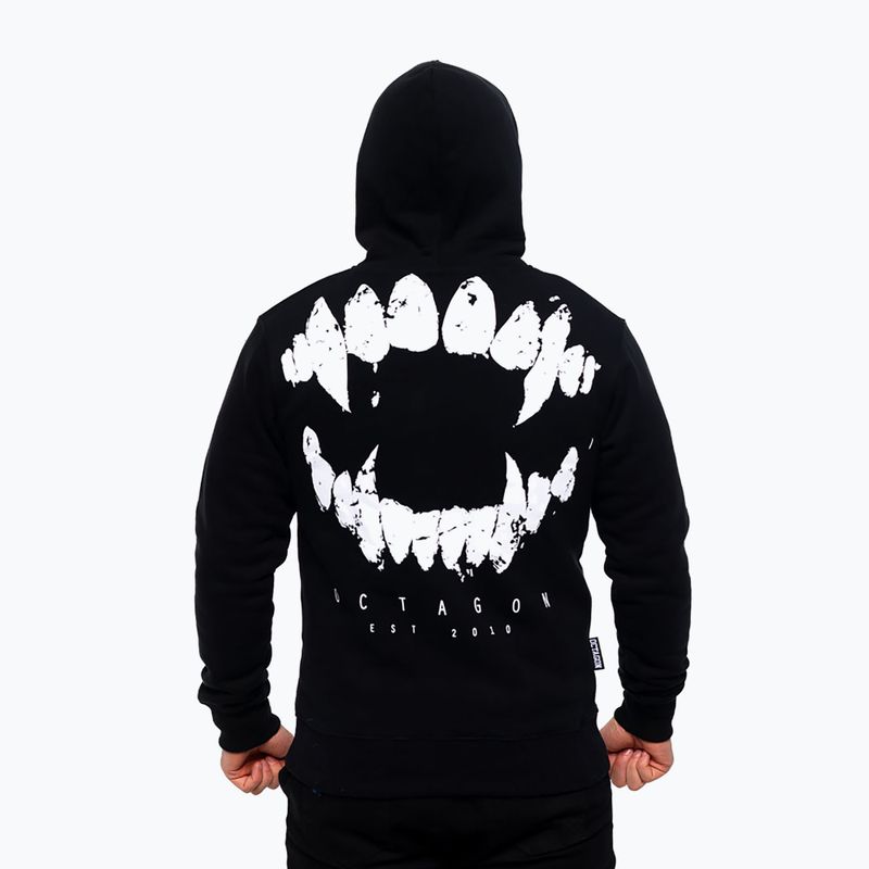 Pánska mikina z kaptúrom Octagon Zęby black 2