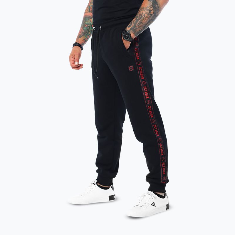 Pánske nohavice Octagon Stripe black/red 3