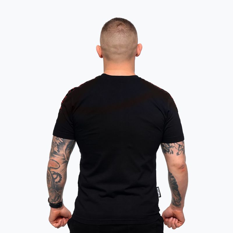 Pánske tričko Octagon Stripe black/red 2