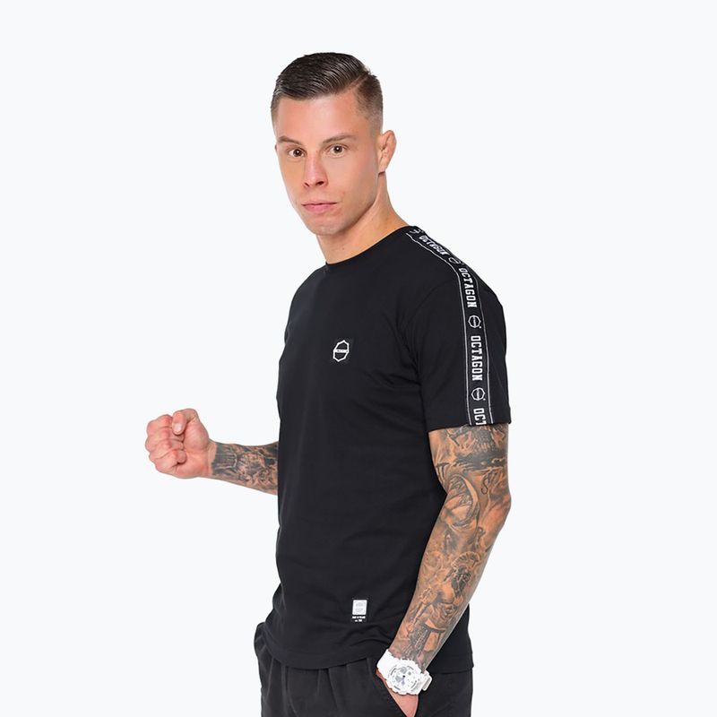 Pánske tričko Octagon Stripe black/white 3