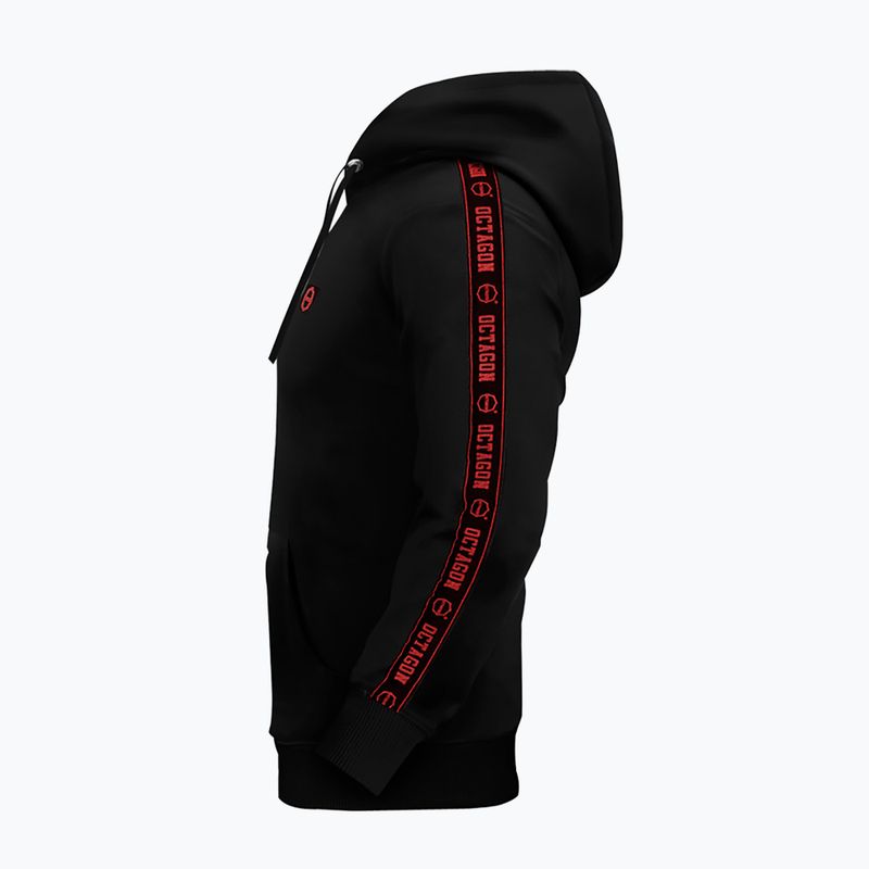 Pánska mikina Octagon Stripe Hoodie black/red 3